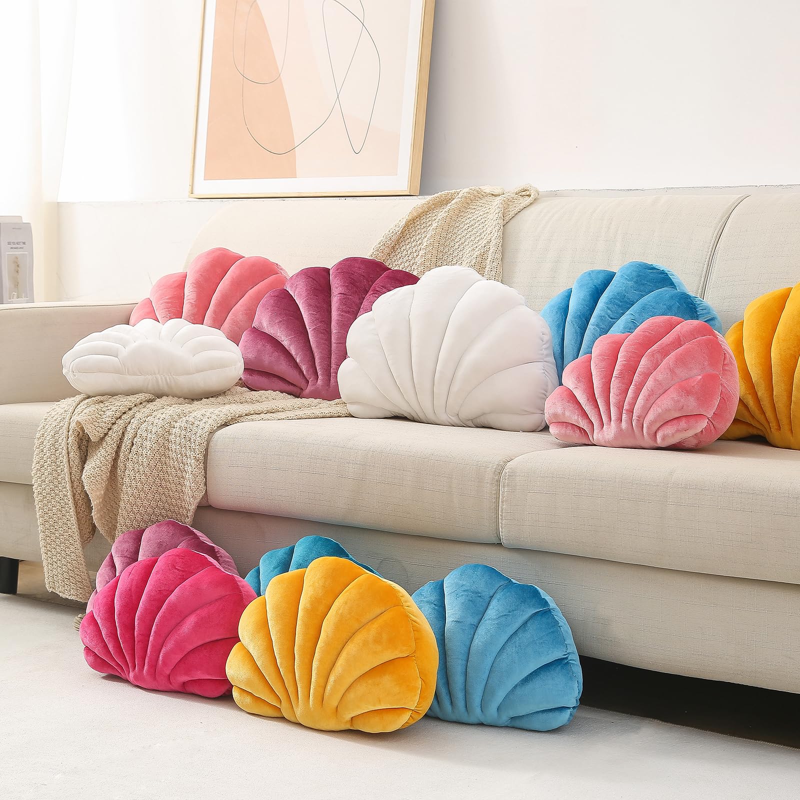Velvet Shell Throw Pillow