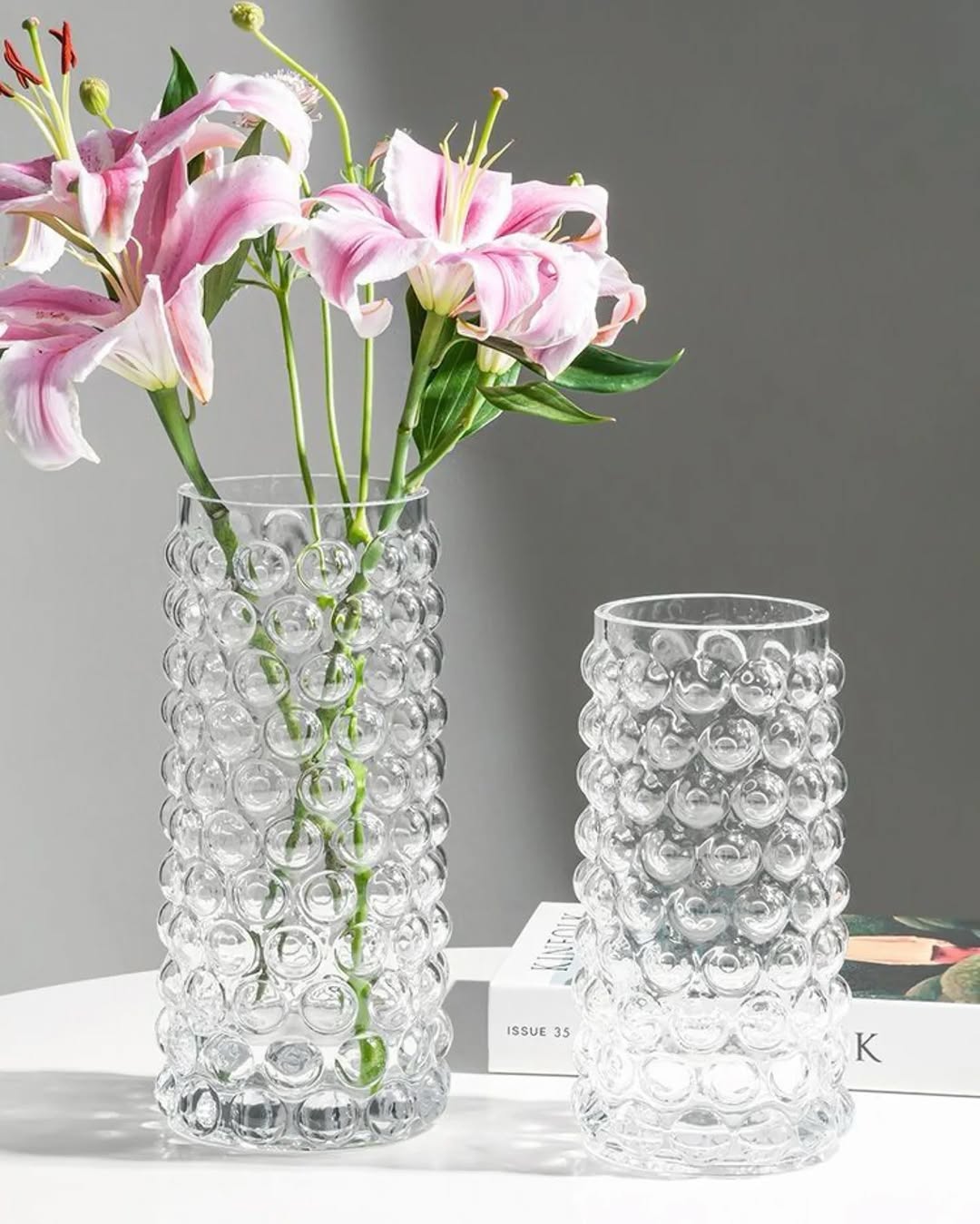 Bubble Glass Flower Vase